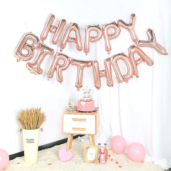 Balony foliowe napis HAPPY BIRTHDAY niebieski 40cm
