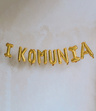 Balon foliowy „I Komunia”, złoty, 210x35 cm, dekoracja na Komunię