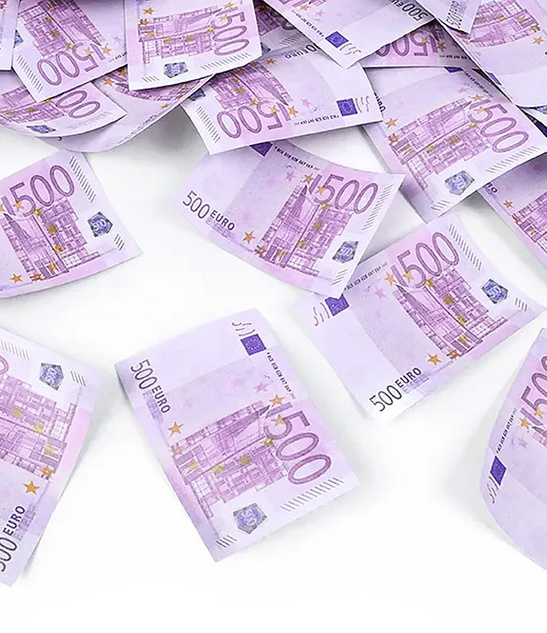 Tuba strzelająca banknotami 500 EUR - 60cm