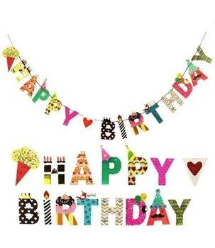Girlanda kartonowa baner - HAPPY BIRTHDAY
