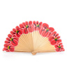 Wachlarz Flamenco kwiaty Czerwony Ręcznie Malowany, 21 cm, Hiszpański 