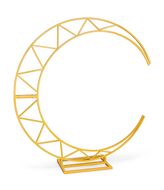 Złoty półksiężycowy stojak dekoracyjny 180cm – tło na ślub i eventy