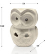 Podgrzewacz kominek do aromaterapii sowa Biały, 10,5 cm, ceramiczny