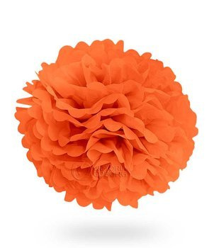 Pompon z bibuły KULA 40cm - pomarańczowy