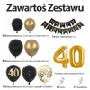 Zestaw Balonów Urodzinowych 40 Urodziny Czarno Złoty XXL Dekoracje