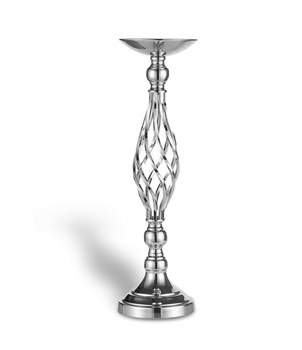 Stojak na kwiaty srebrny KIELICH kwietnik 52cm