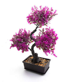 Bonsai Sztuczne Drzewko fuksjowe listki