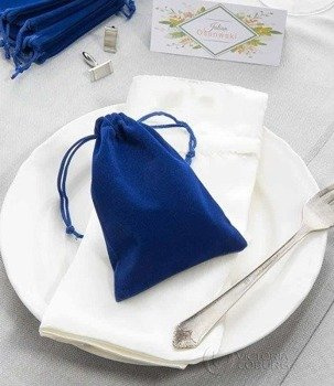 Woreczek welurowy 9x12cm - niebieski