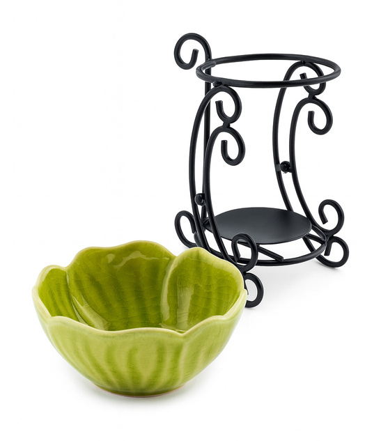 Podgrzewacz do Olejków Lotos Świecznik Ceramiczny Metal Aromaterapia