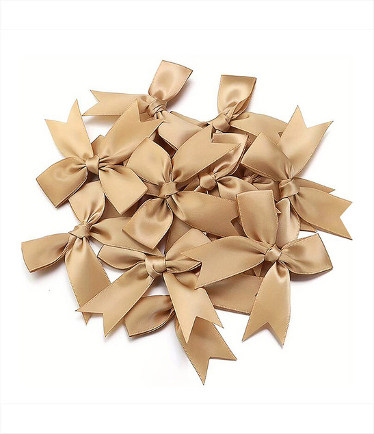 Kokardy Satynowe 8,5cm x 8,5cm ZŁOTE - 50 sztuk