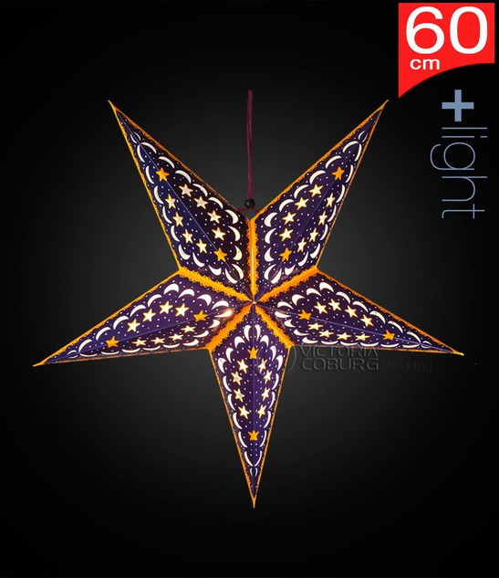 Lampion Gwiazda 60 cm Granatowy Ornament – Ozdoba Świąteczna Wisząca