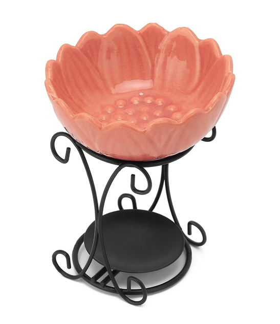 Podgrzewacz do Olejków Lotos Świecznik Ceramiczny Metal Aromaterapia