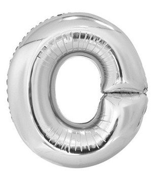 Balon foliowy 100cm - srebrna litera O