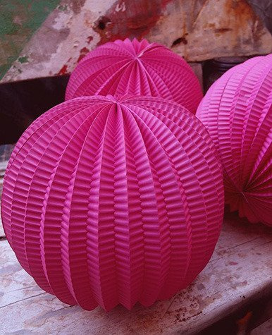 Lampion AKORDEON 30cm - żółty