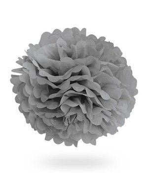 Pompon z bibuły KULA 40cm - szary