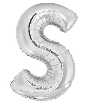 Balon foliowy 100cm - srebrna litera S