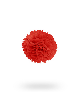 Pompon z bibuły KULA 20cm - czerwony