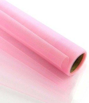 Organza obszyta 36cm x 9m róż pastel – Materiał do dekoracji