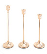 Świeczniki metalowe złote GLAMUR 3szt - 26cm