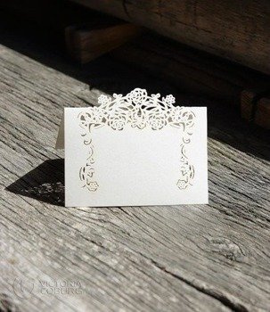 Wizytówki winietki ORNAMENT ecru 10szt.