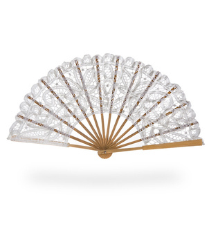 Wachlarz koronkowy - biały