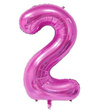 Balon foliowy 100cm - różowa cyfra 2