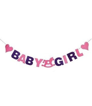 Girlanda z flizeliny baner - BABY GIRL