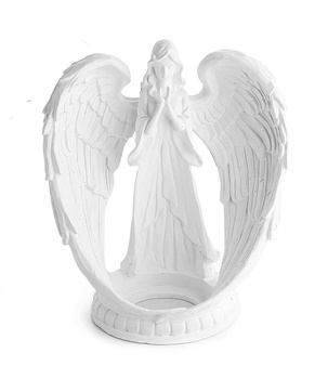 Świecznik gipsowy Anioł - 15,5cm