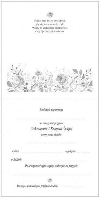 Zaproszenie I Komunię Świętą