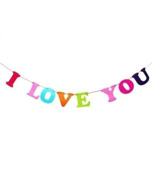 Girlanda z flizeliny baner - I LOVE YOU