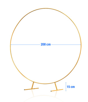 Metalowe Koło 200cm - Stelaż do Dekoracji i Aranżacji, Idealne na Śluby i Eventy