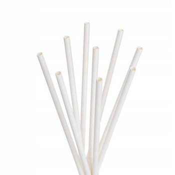 Słomki papierowe BIAŁE fi 5mm EKO 25szt.