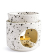 Ceramiczny kominek zapachowy biały nakrapiany 10×9,5cm do aromaterapii