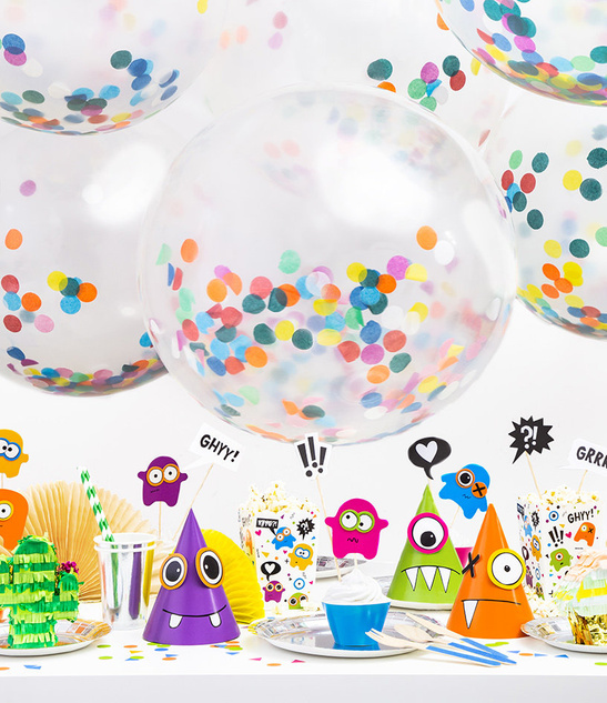 Czapeczki urodzinowe Potworki - 6szt.