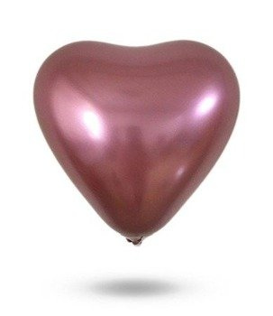 Balon SERCE METALICZNY 20 szt.- ciemny róż