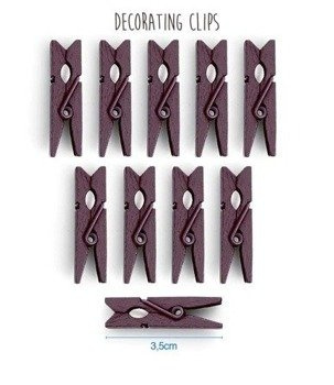 Klamerki spinacze ozdobne 3,5cm x 10szt - brązowe