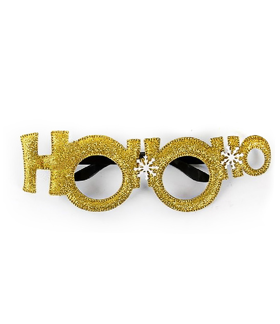 Okulary Świąteczne HOHOHO – Złoty Gadżet na Boże Narodzenie