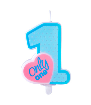 Świeczka urodzinowa roczek jeden 1 ONLY ONE