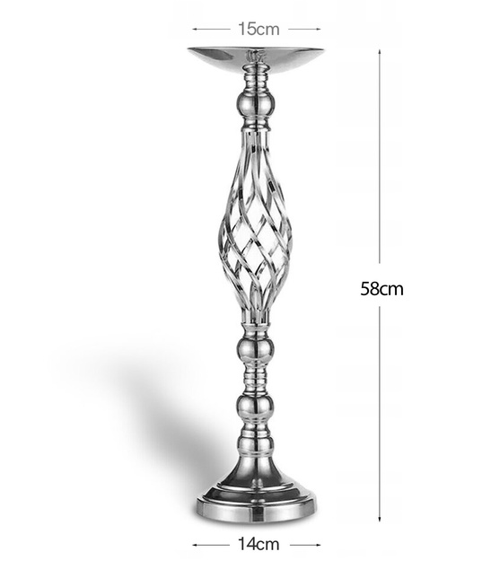 Stojak na kwiaty srebrny KIELICH kwietnik 58cm