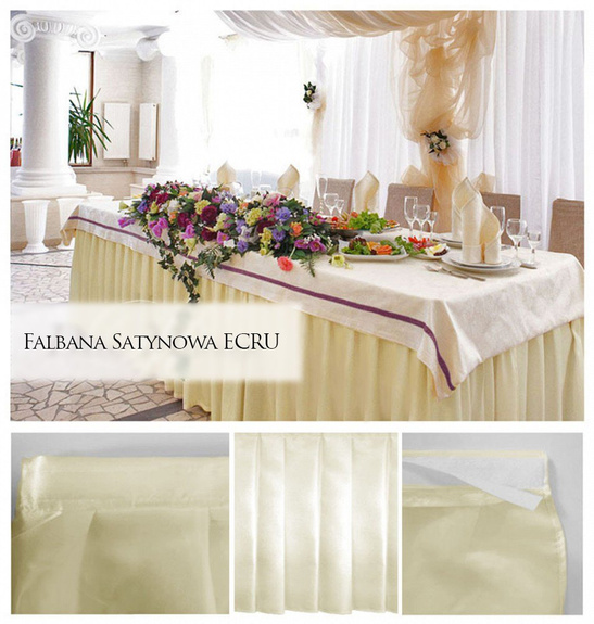 Falbana SATYNOWA 0,75x4m - ECRU - 1 szt.