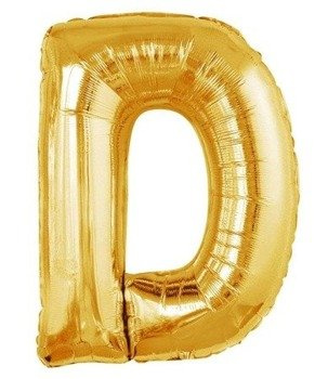 Balon foliowy 100cm - złota litera D