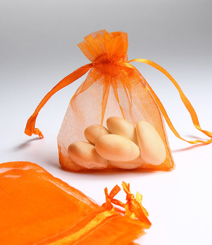 Woreczek z organzy 10x12cm - pomarańczowy