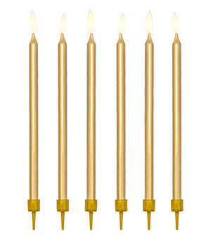 Świeczki urodzinowe na tort ZŁOTE 12szt.