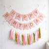 Girlanda papierowa baner - HAPPY BIRTHDAY - róż