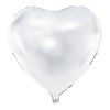 Balon foliowy metalizowany SERCE 61 cm – biały, dekoracja na ślub