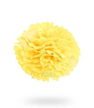 Pompon z bibuły 30cm - żółty