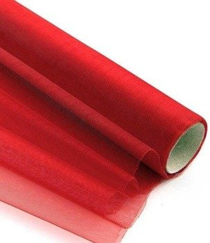 Organza obszyta 36cm x 9m czerwona – Materiał do dekoracji