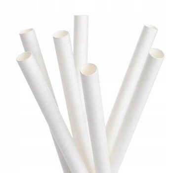 Słomki papierowe BIAŁE fi 12mm EKO 25szt.