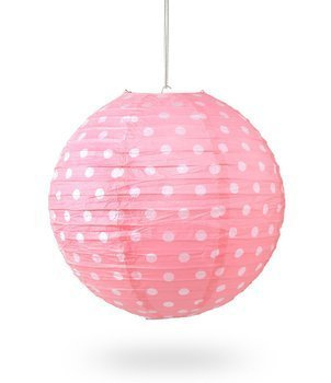 Lampion KULA papier DOT 40cm - róż pastel