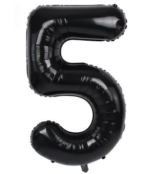 Balon foliowy 100cm - czarna cyfra 5